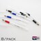 BAZIC Prima Assorted Color Stick Pen w/ Cushion Grip (8/Pack)